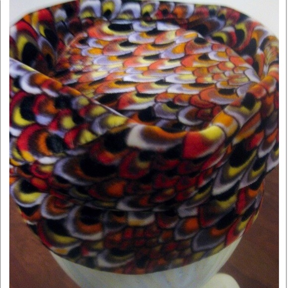 60’s Velvet Peacock Print Tilt Hat main image 4